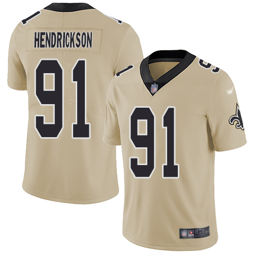 Men New Orleans Saints Limited Gold Trey Hendrickson Jersey NFL Football #91 Inverted Legend Jersey